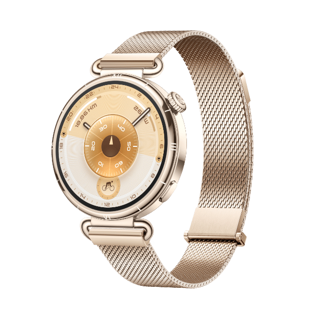 41mm HUAWEI WATCH GT 6 with gold milanese strap