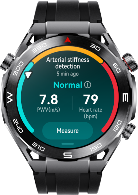 HUAWEI WATCH Ultimate arterial stiffness detection interface