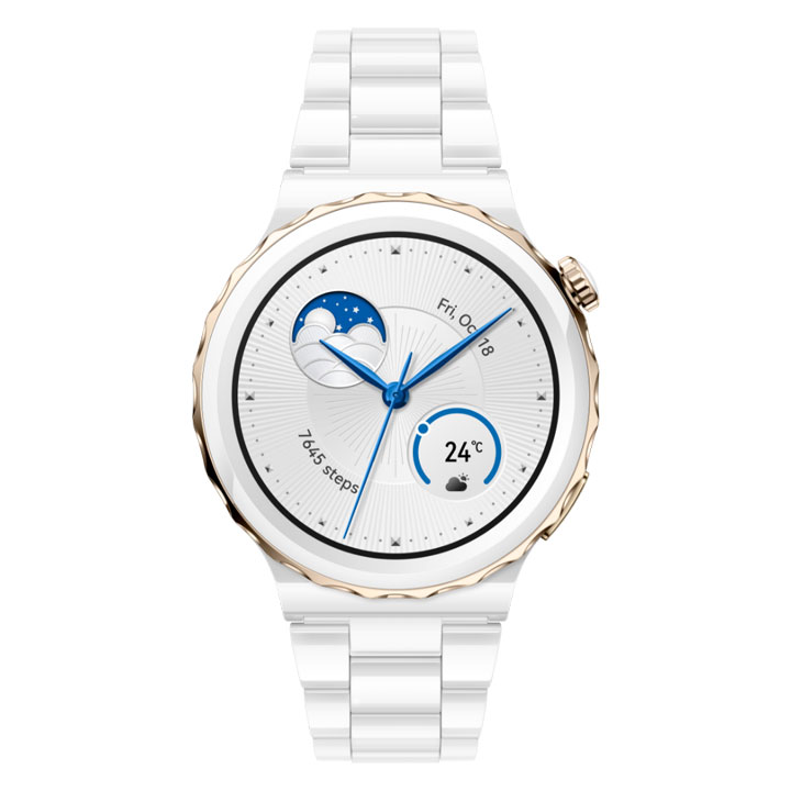  Huawei Watch GT 3 Pro White Leather STRP : Cell Phones &  Accessories