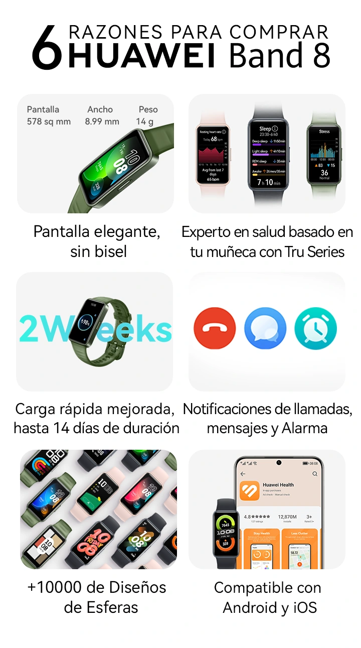 Huawei Band 8: lanzamiento y precio en México, características,  especificaciones y ficha técnica