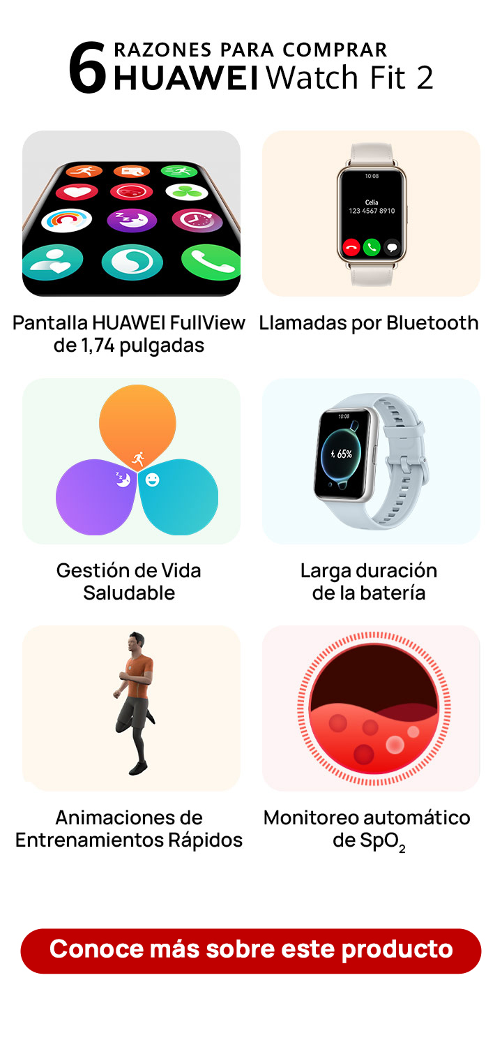 HUAWEI Watch Fit 2 Smartwatch con GPS,Llamadas Bluetooth,Gestión