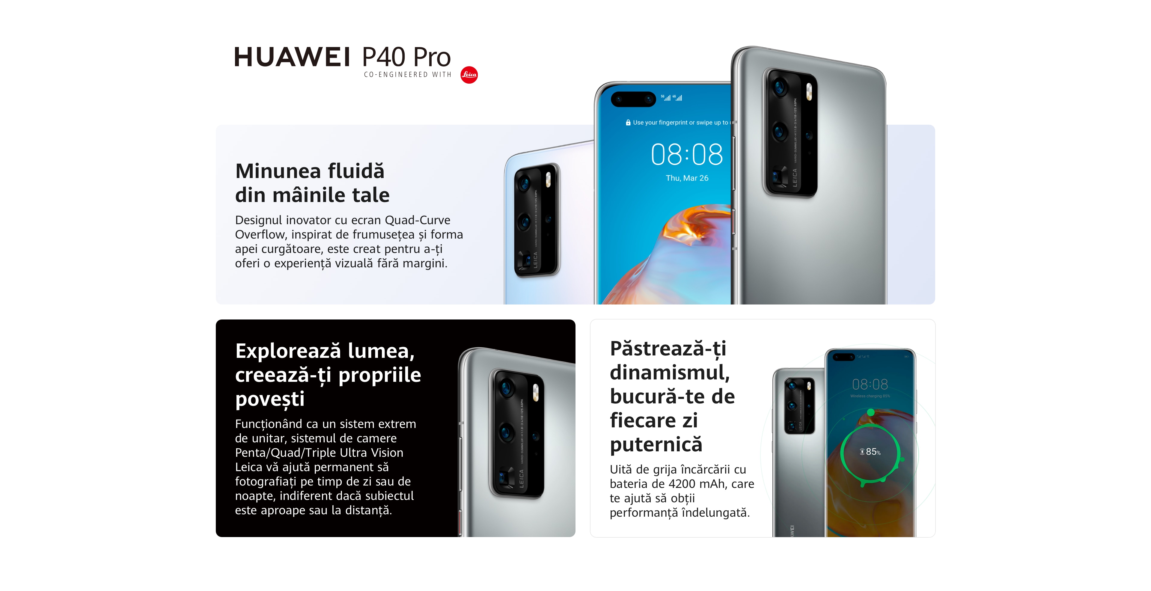 descopera telefonul mobil huawei p40 pro cu 8gb ram si memorie