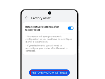 Reset to factory settings 