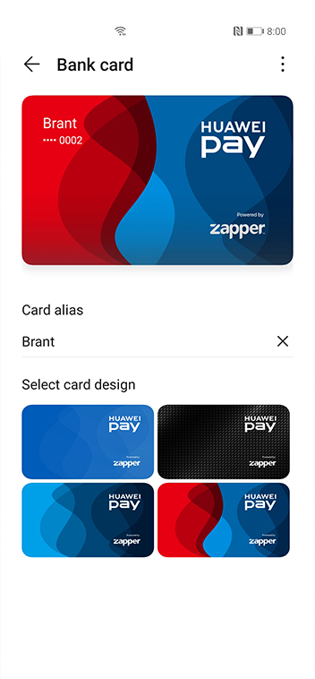 huawei wallet add credit card