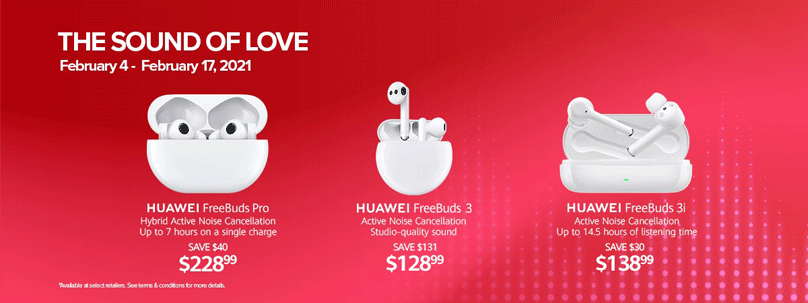 Spread the love with the best in HUAWEI wearables, audio, and tablets this Valentine’s Day
