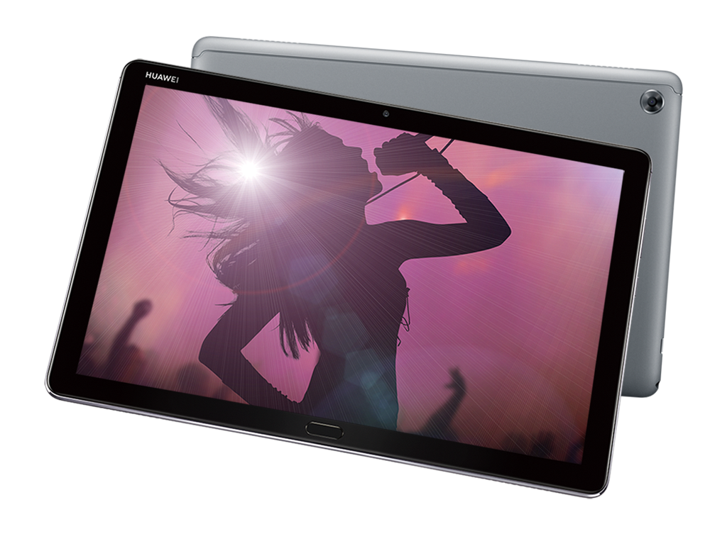 Huawei mediapad m5 lite showing youngsters dancing with music