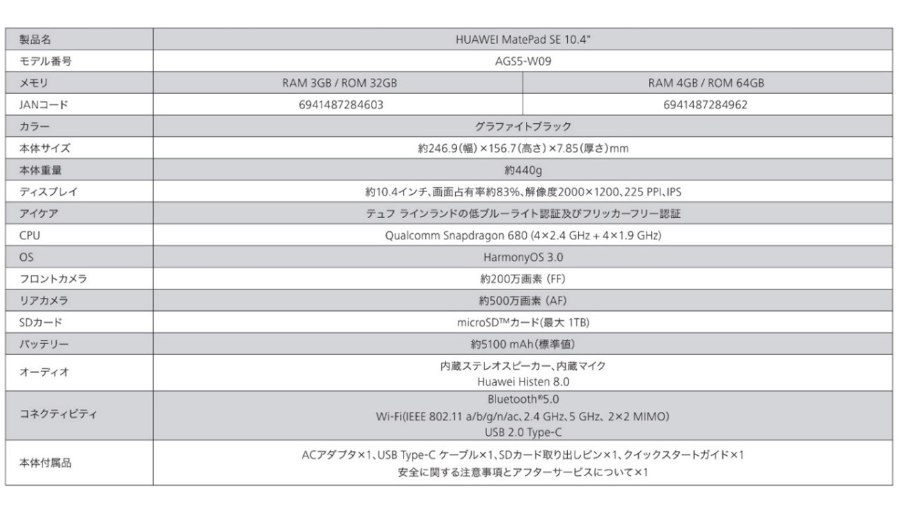 2K高精細ディスプレイで圧倒的な没入感を！
  エンターテイメントの最強タブレット『HUAWEI MatePad SE 10.4''』
  12月15日（木）発売
    