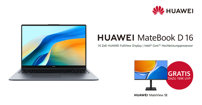 HUAWEI MateBook D16 Bundle mit HUAWEI MateView SE Standard