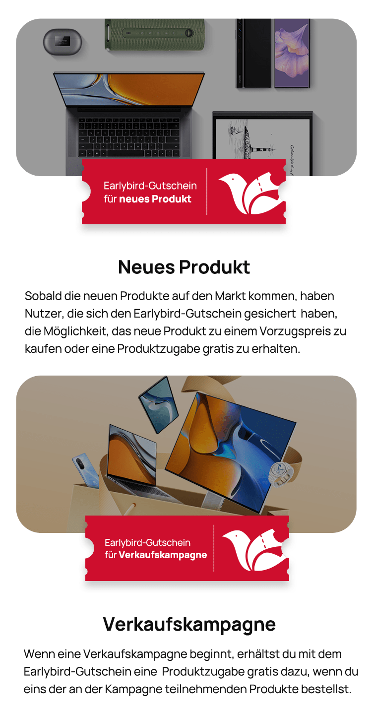 HUAWEI Earlybird Gutschein sichern HUAWEI Deutschland