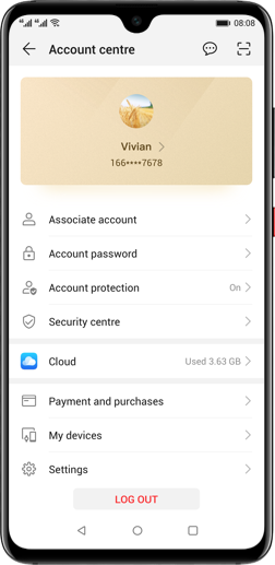 Faça login com o seu Huawei ID