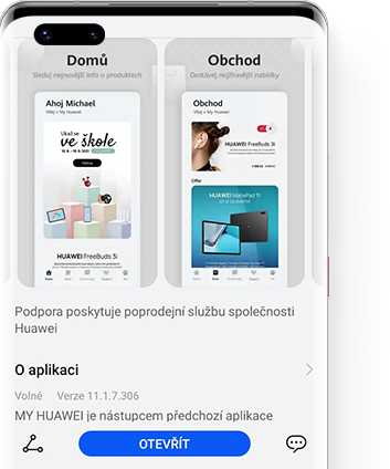 Aktualizovat přes aplikaci Podpora