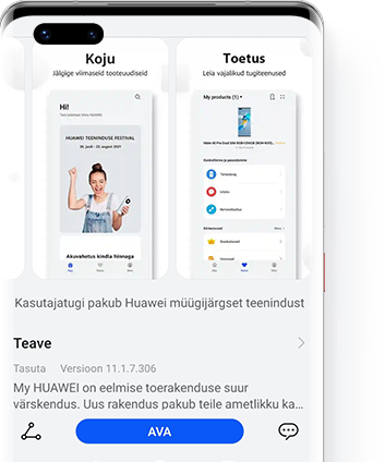 Värskendage tugirakenduse abil