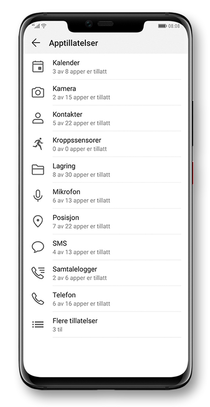 Control data shared with apps