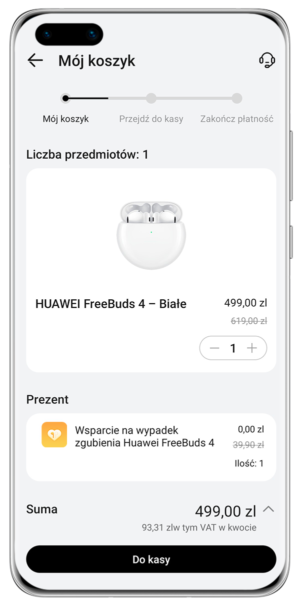 Wybierz nowe słuchawki HUAWEI i dodaj do koszyka.