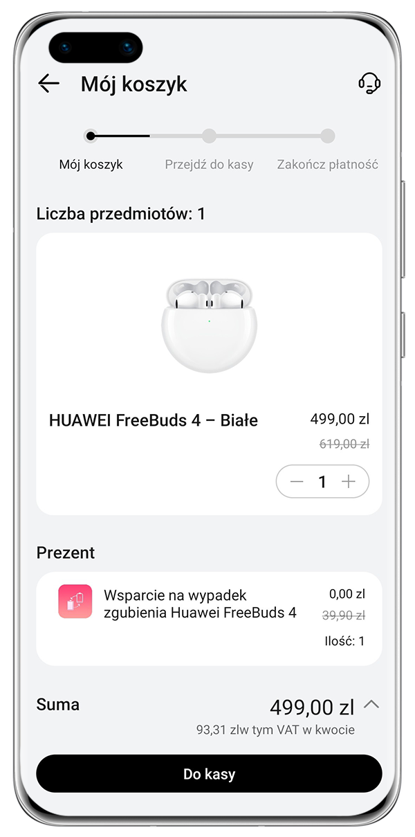 Wybierz nowe słuchawki HUAWEI i dodaj do koszyka.