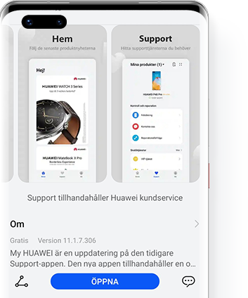 Uppdatera via supportappen