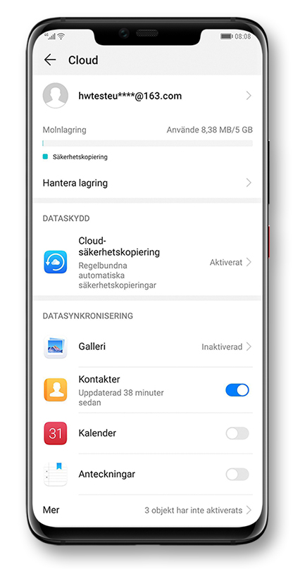 Konfigurera din HUAWEI-molnlagring