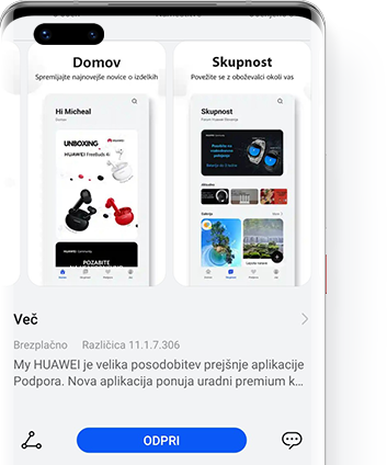 Posodobite preko aplikacije za podporo
