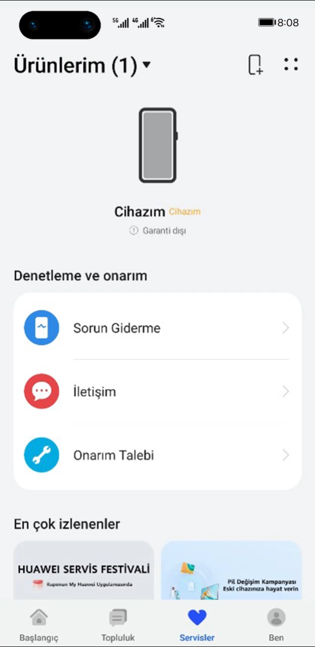 Kullanışlı hizmetler parmaklarınızın ucunda