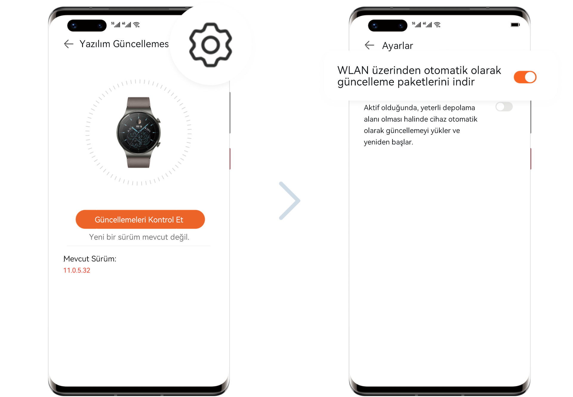 The system automatically detects and prompts for updates