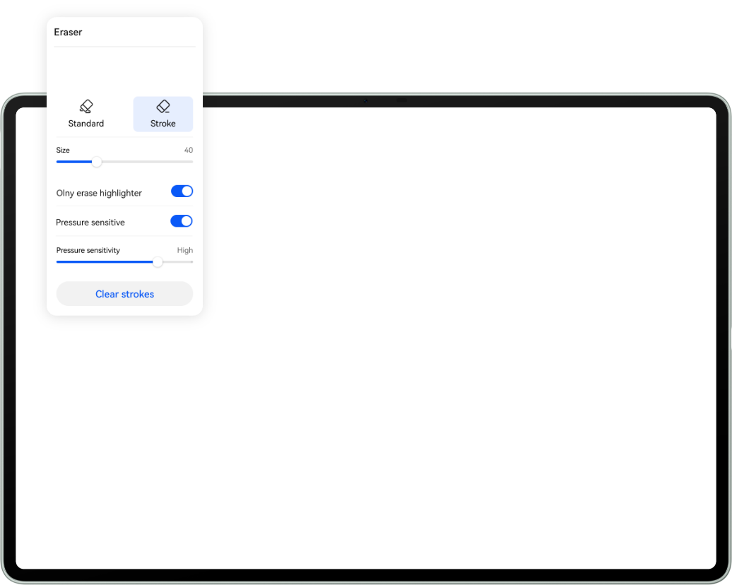 The HUAWEI Notes interface, highlighting its rich collection of professional brushes