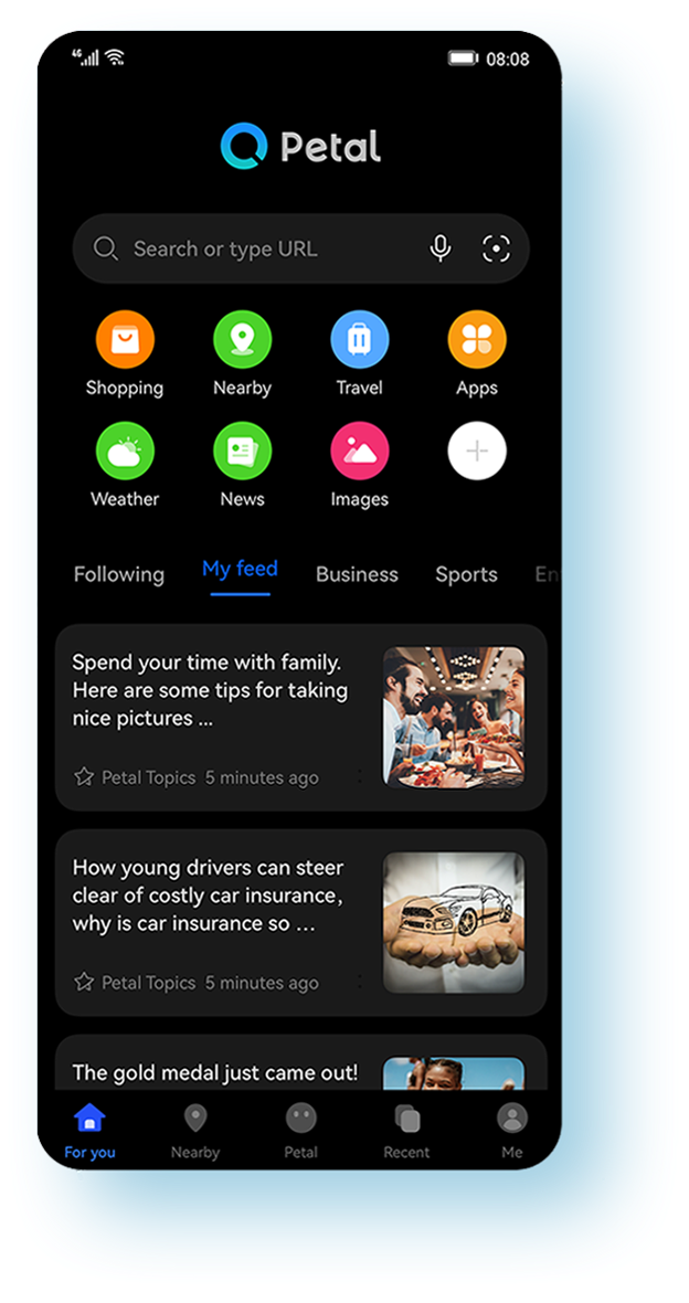 HUAWEI Petal Search Innovative Dark Mode