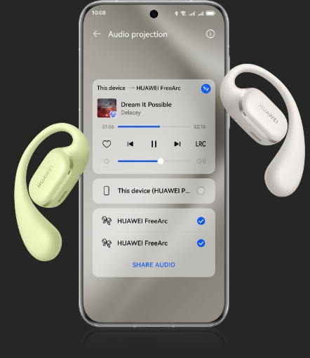 Connecting two HUAWEI FreeArc to a phone