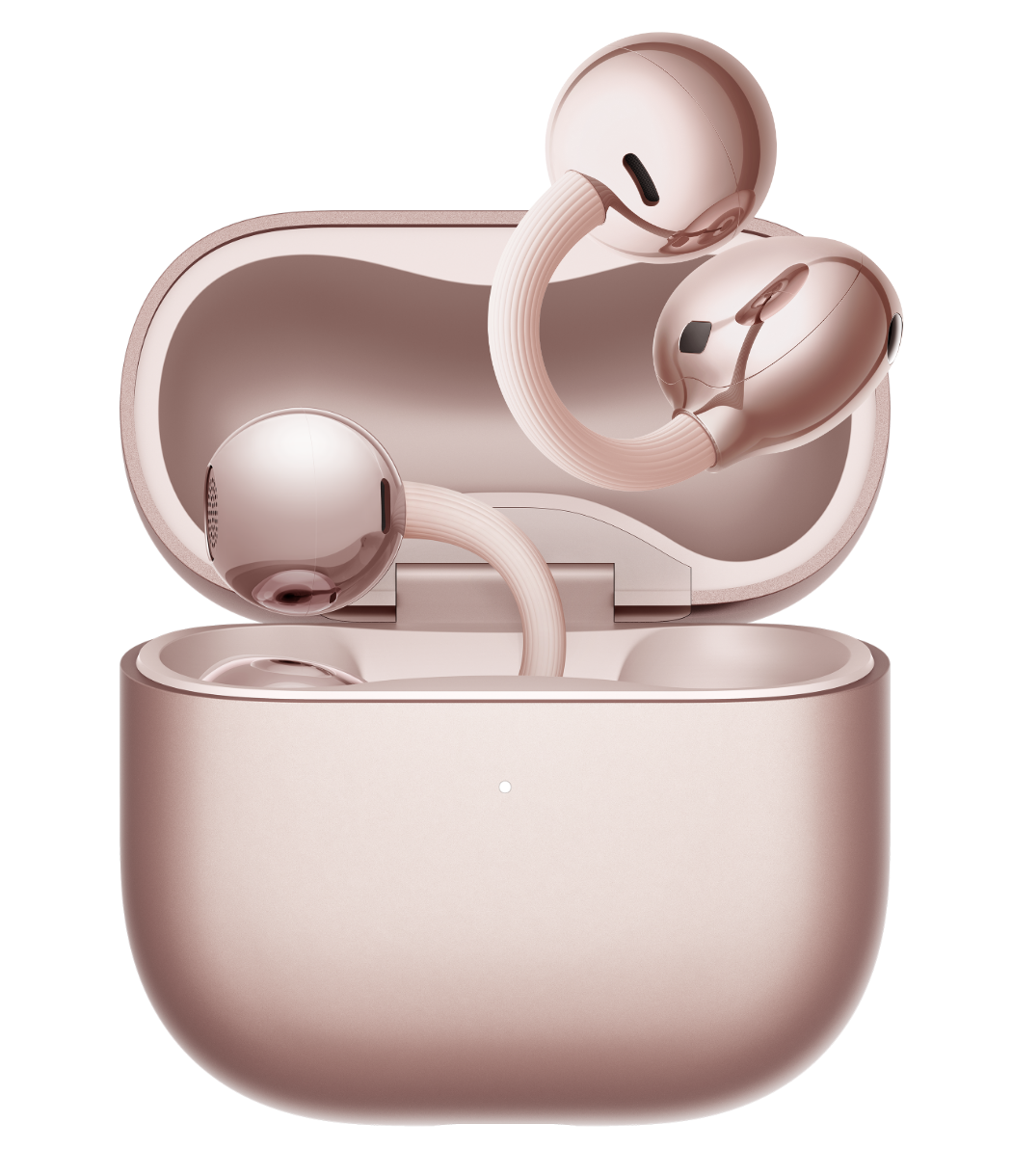 HUAWEI FreeClip 2 rose gold front view, display the rose gold color