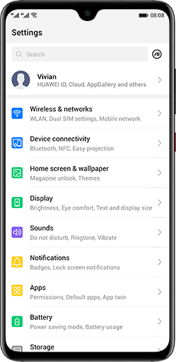 Go to settings