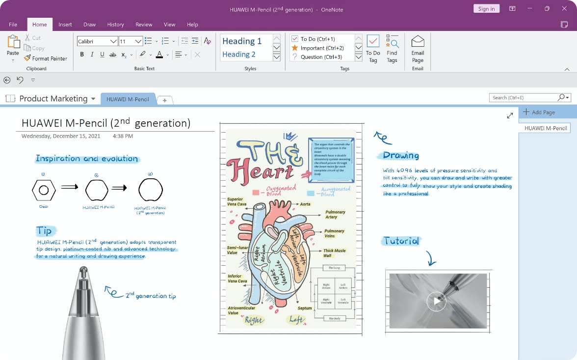 HUAWEI MateBook E-m-pencil applications