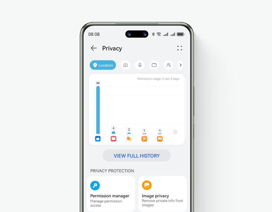 Privacy Centre on HUAWEI nova 13 Pro