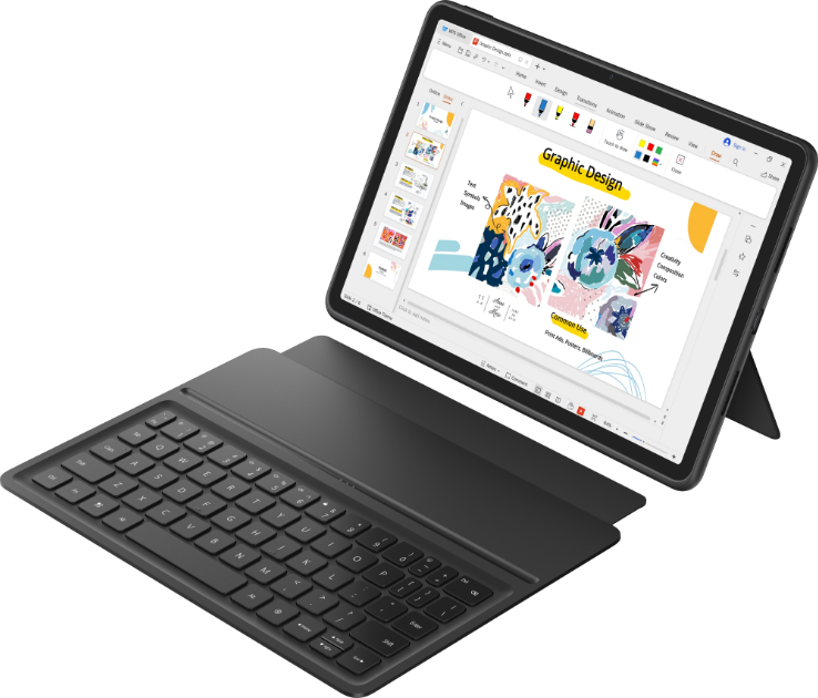 HUAWEI MatePad 11.5's interface and keyboard view, showing the HUAWEI Smart Keyboard.