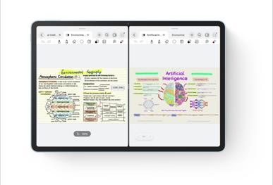 HUAWEI MatePad 11.5's interface, showing the One-touch split-screen feature.