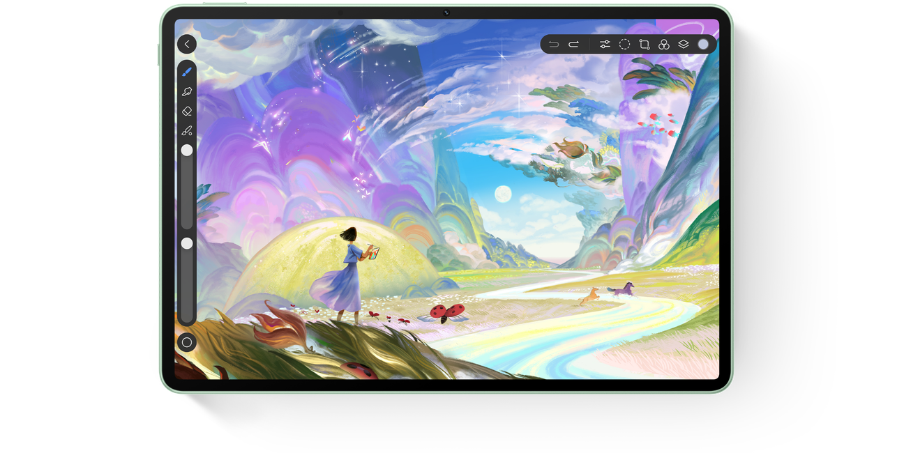 HUAWEI MatePad 11.5 S 2026 screen image, demonstrating drawing with GoPaint