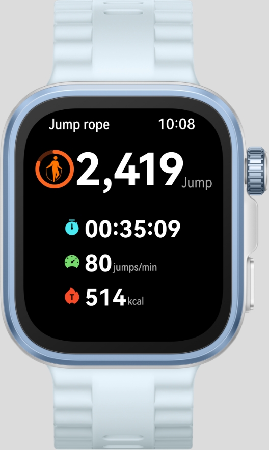 Interface images of different HUAWEI Watches, showcasing their data recording functions for various sports