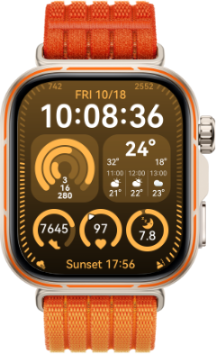 HUAWEI WATCH FIT 5 Pro multi-colour display showing rich watch faces