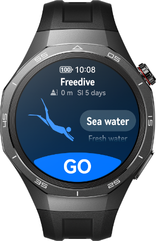 HUAWEI WATCH GT 5 Pro black front with diving interface