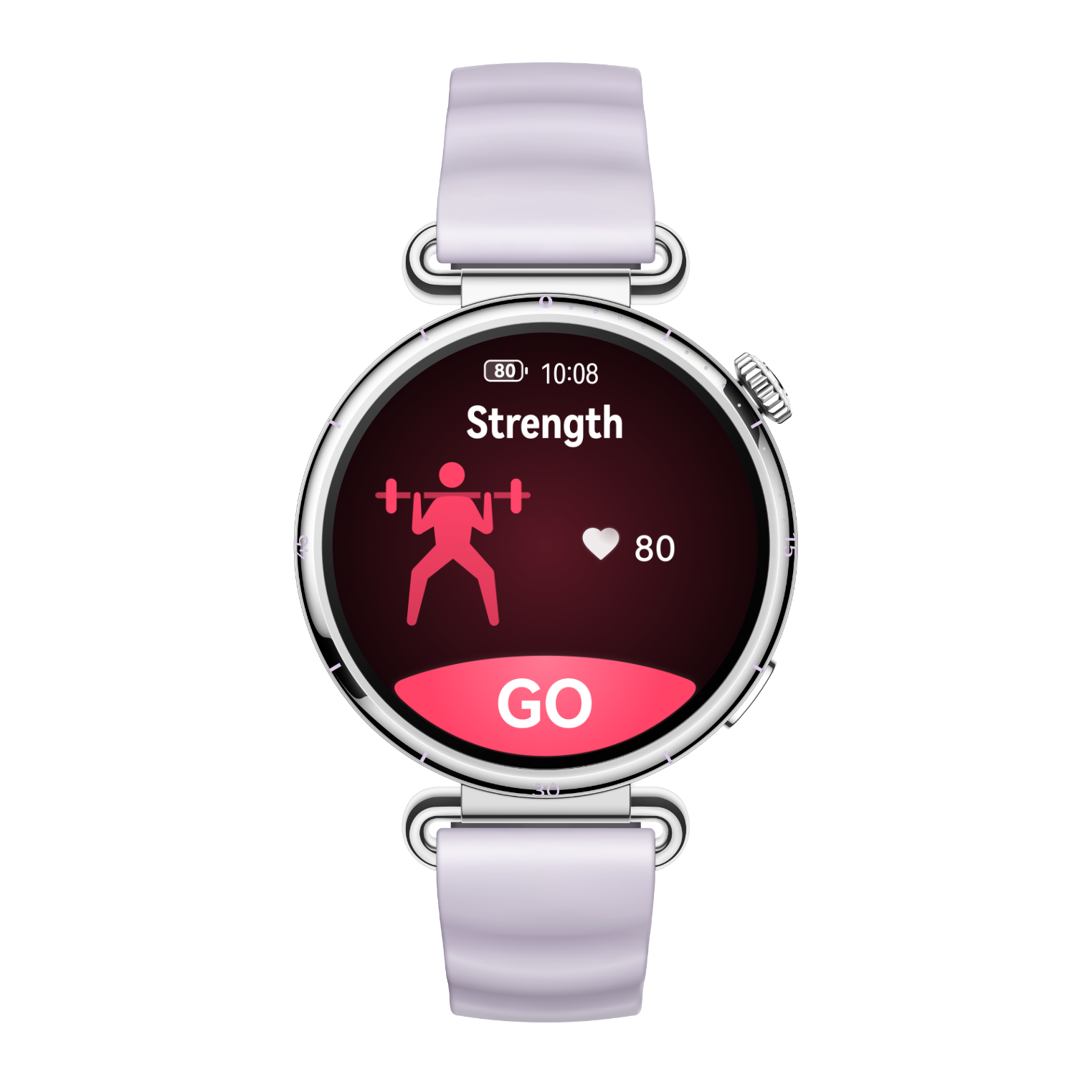A user wearing HUAWEI WATCH GT 6 is working out indoors, and the watch displays the fitness workout start interface