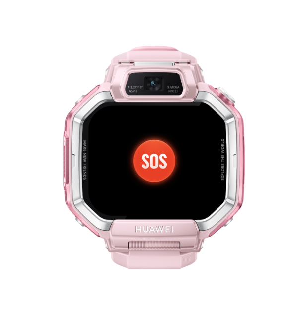 Front view of HUAWEI WATCH KIDS X1 shows emergency SOS function