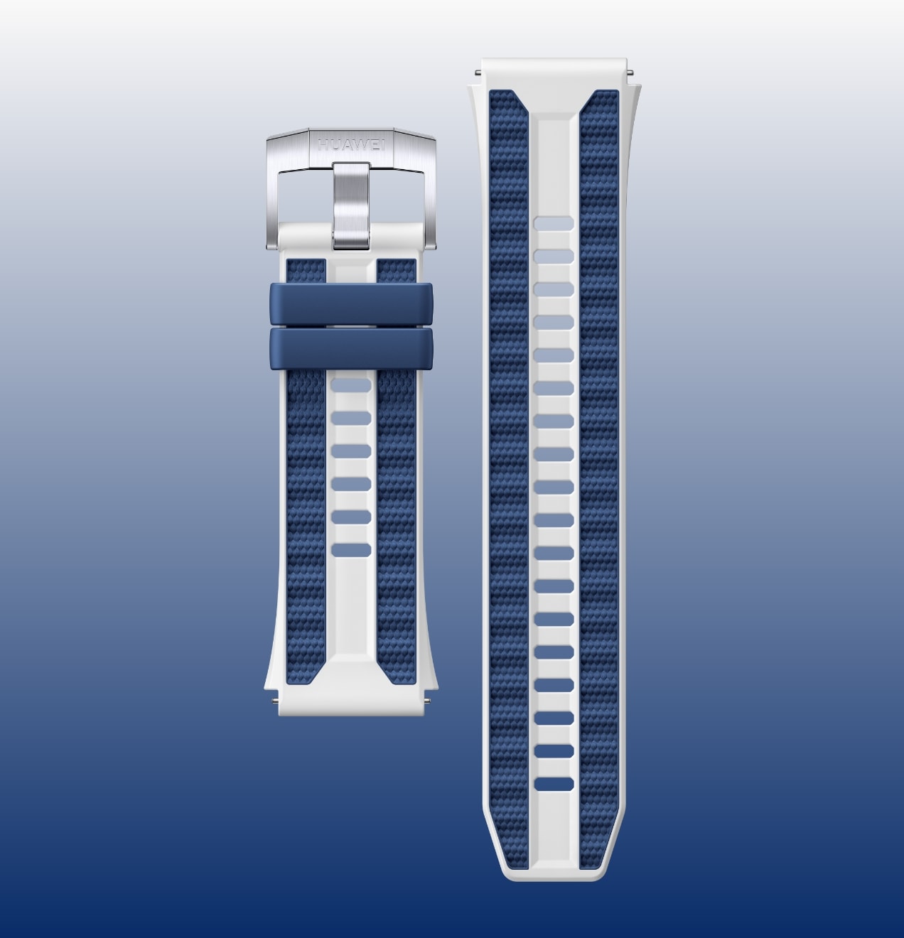 Two color choices of the HUAWEI WATCH Ultimate 2: blue and black; each is paired with a dedicated fluoroelastomer strap for both style and durability