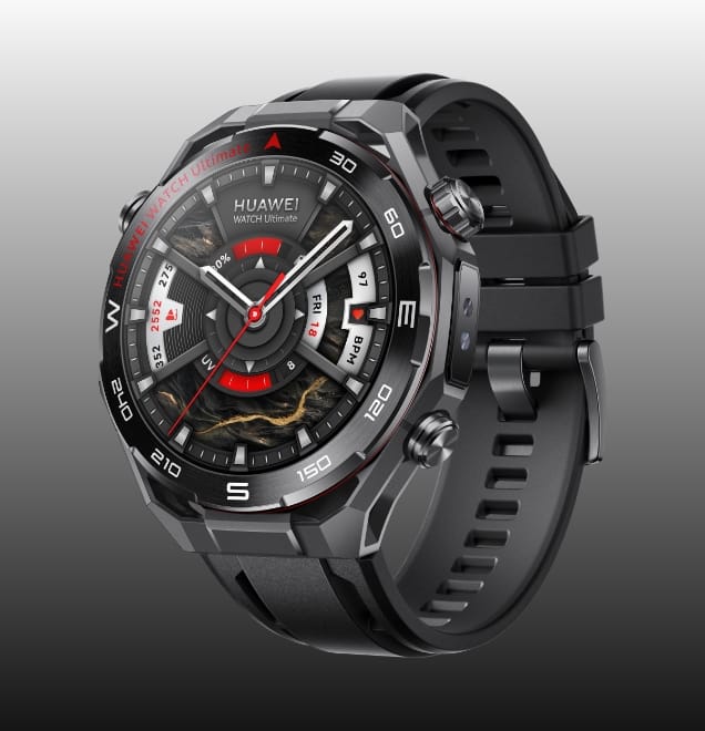 Two color choices of the HUAWEI WATCH Ultimate 2: blue and black; each is paired with a dedicated fluoroelastomer strap for both style and durability