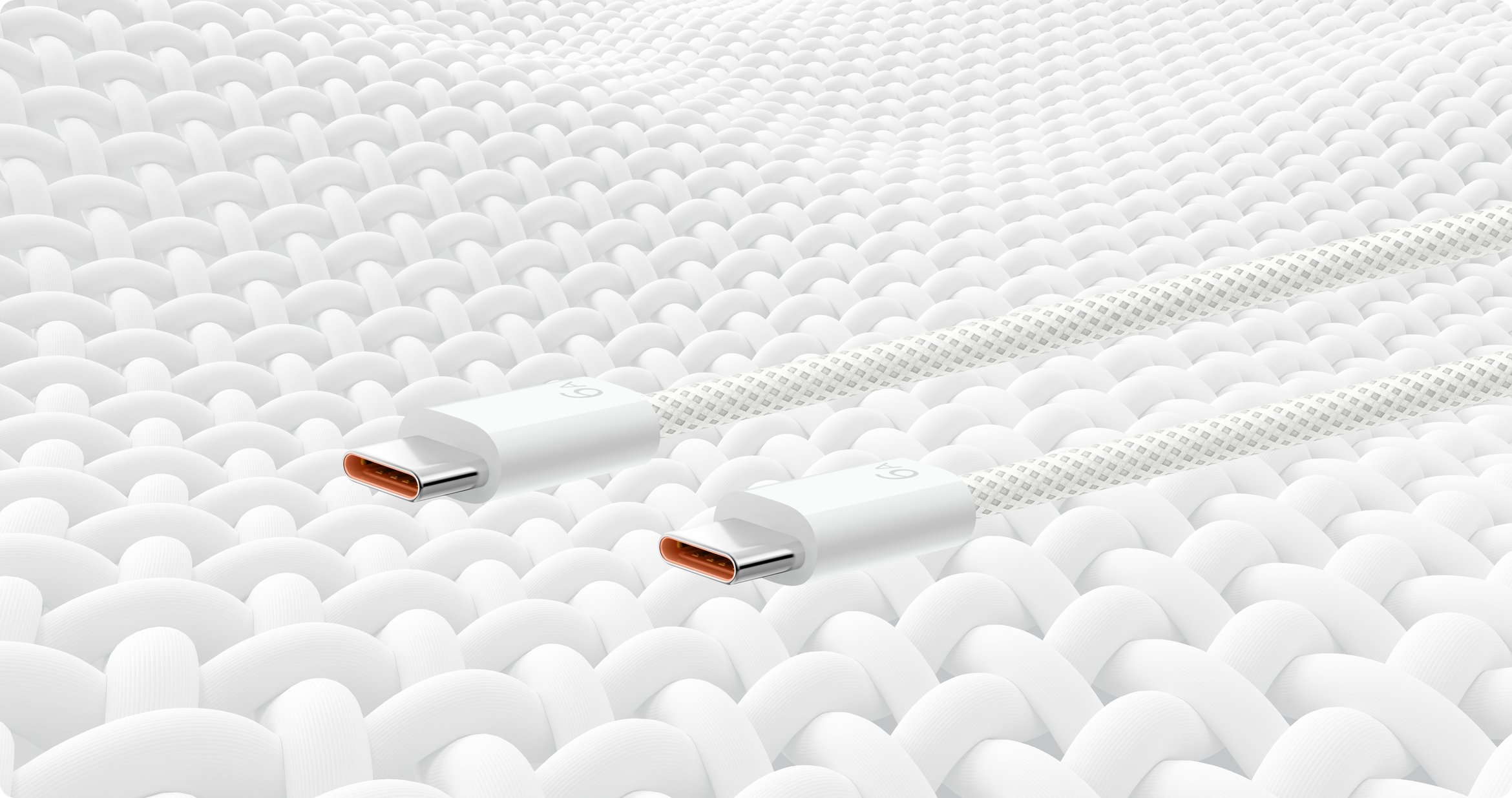 The HUAWEI Woven Charge Cable (Max 120 W) is placed on a white woven fabric, showing its superior durability