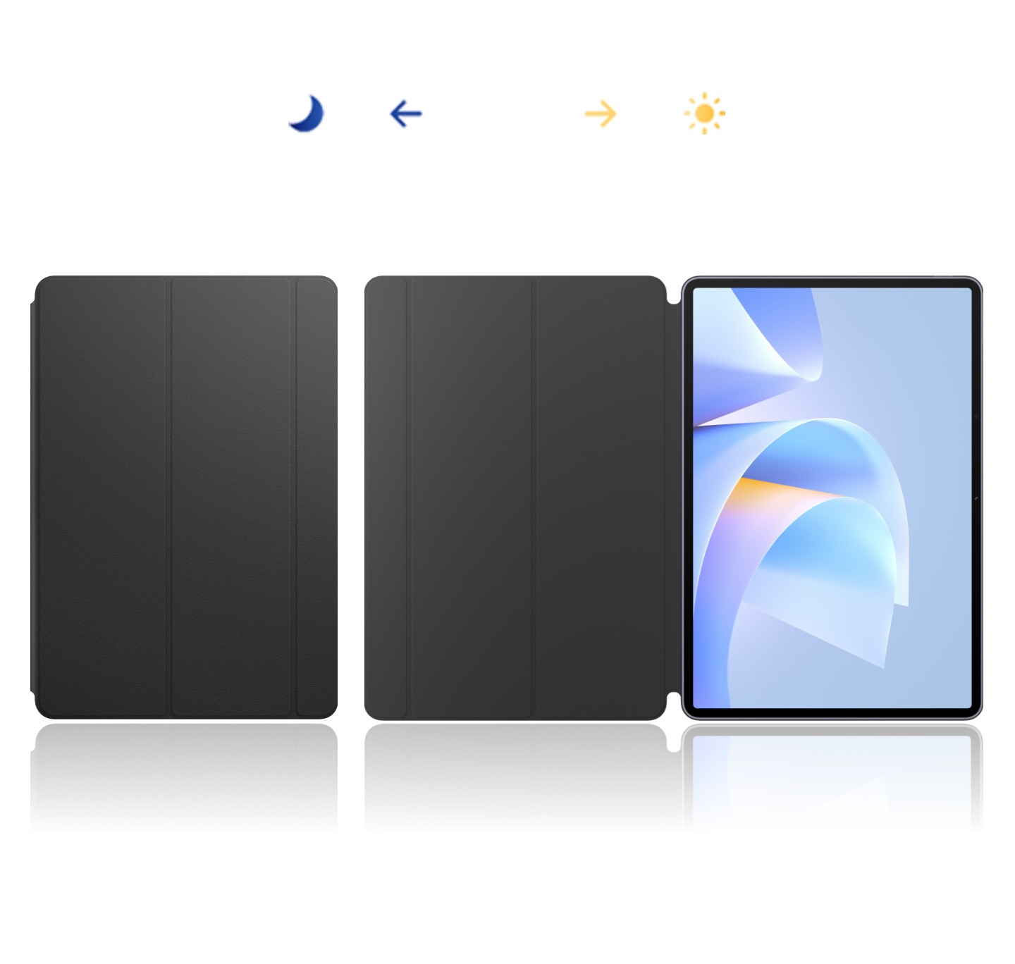 Custodia a libro liscia nera per Huawei Matepad 10.4
