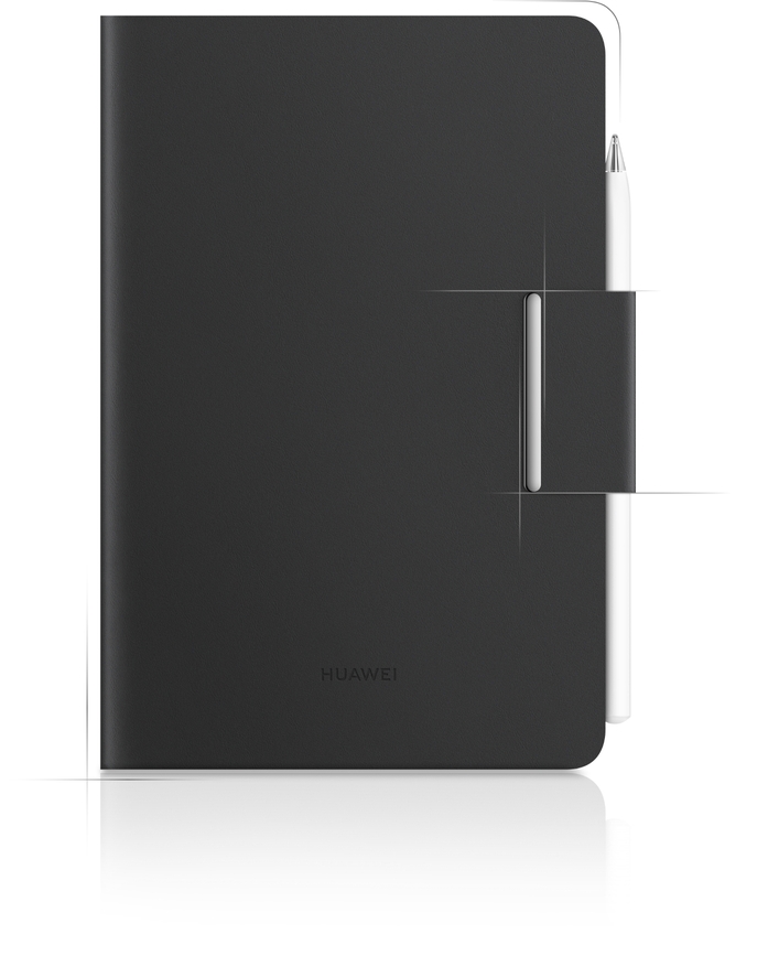 A front view of HUAWEI MatePad Mini Folio Cover,showcasing its buckle design and function