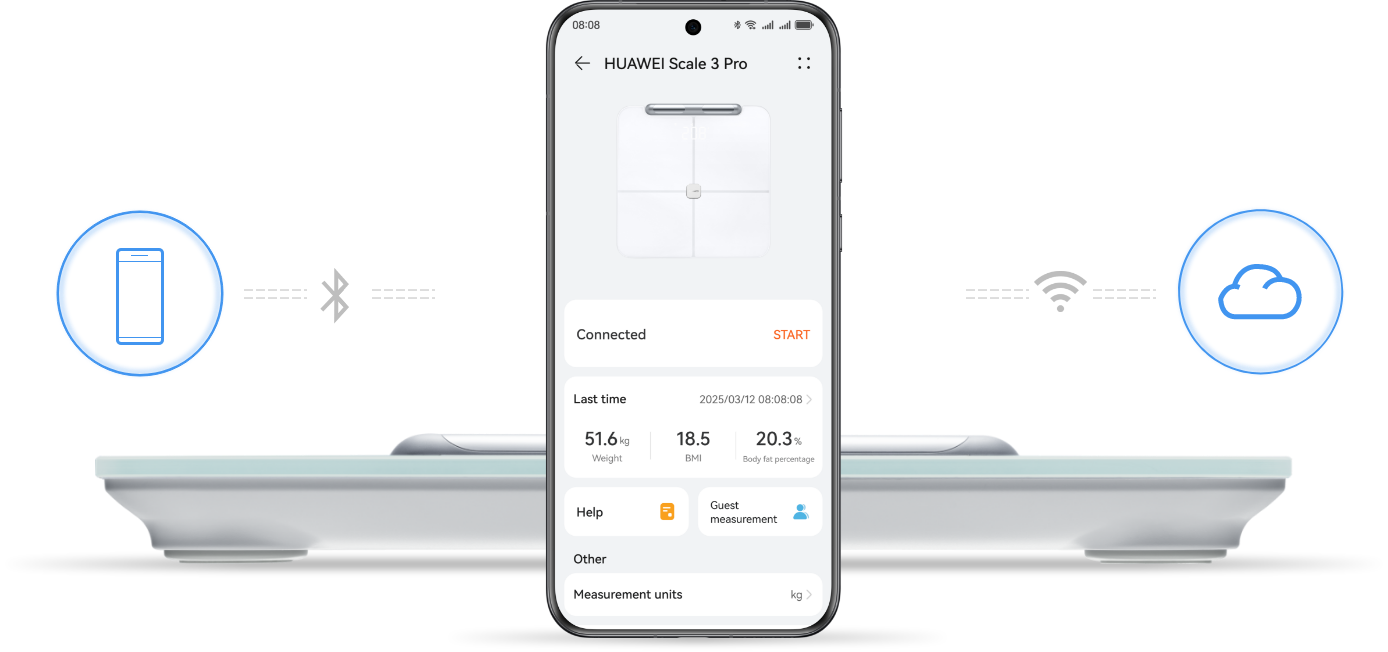 HUAWEI Scale 3 Pro is featured with Wi-Fi and bluetooth connection