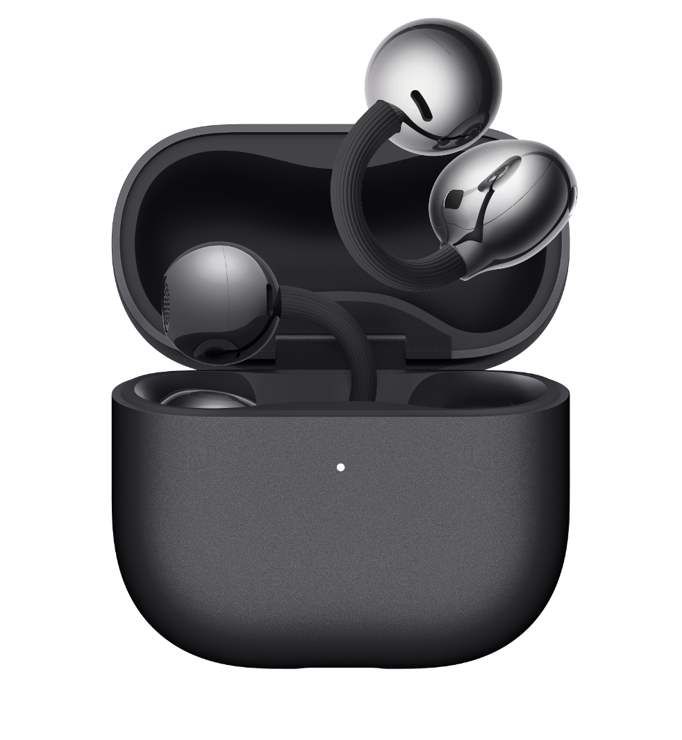 HUAWEI FreeClip 2 black front view, display the black color