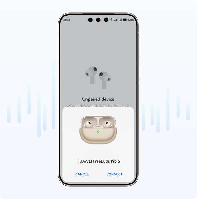 Huawei Audio Connect pairing interface for quick device setup