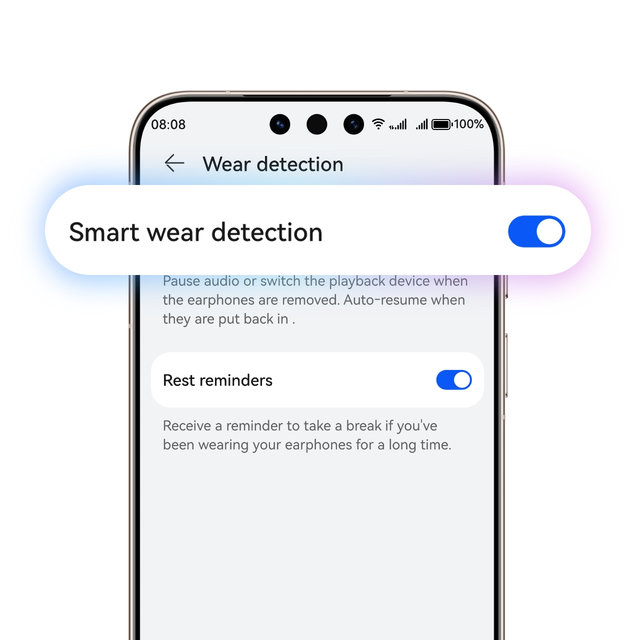 Wear detection on Huawei Audio Connect for a comfortable wearing experience