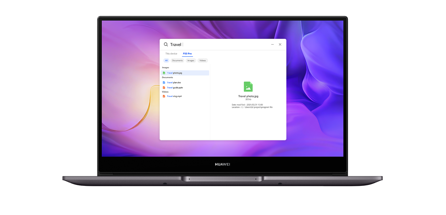 HUAWEI MateBook D14 2022 Cross-Device Searching