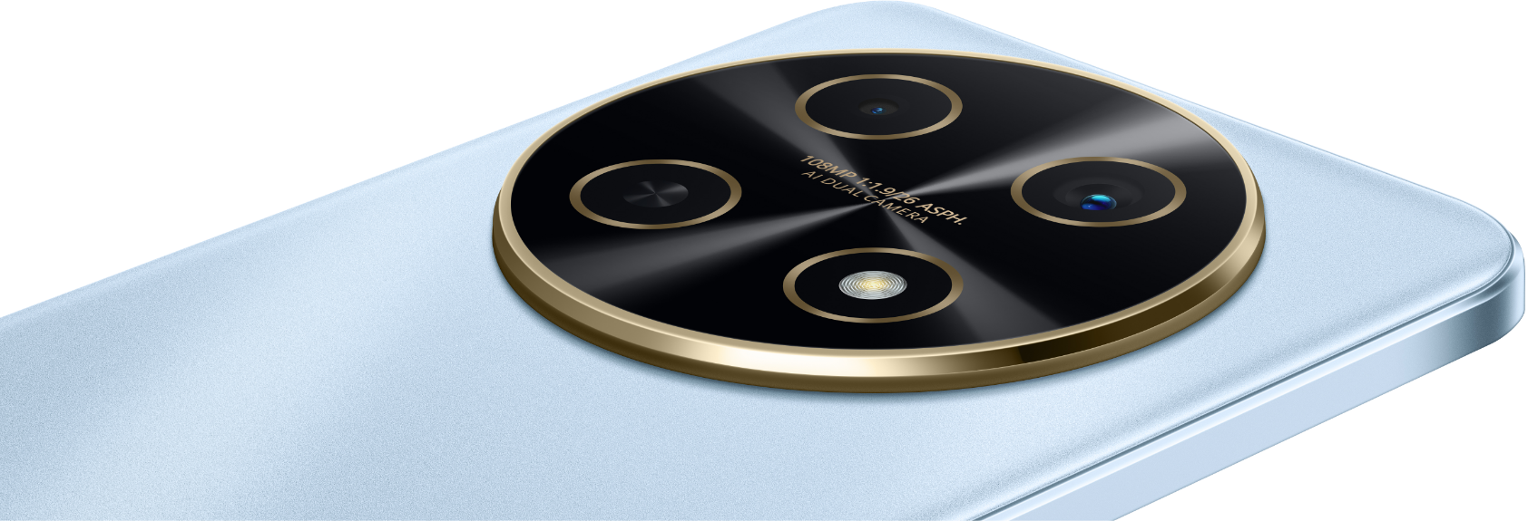 Rear view of the blue HUAWEI nova 13i, showing its orbit ring design